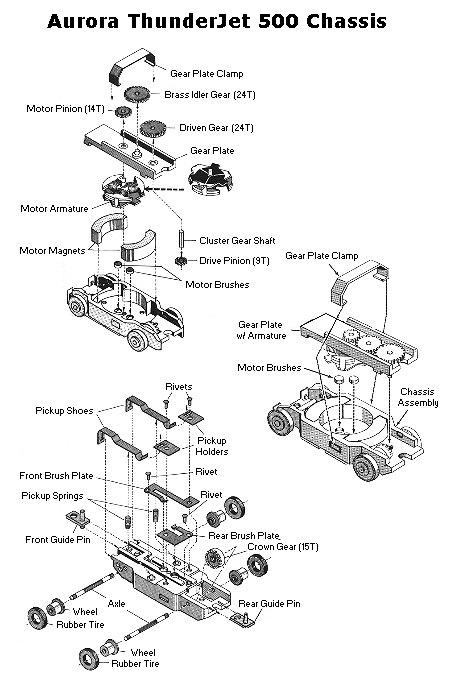 Aurora Model Motoring ThunderJet 500 Chassis Diagram