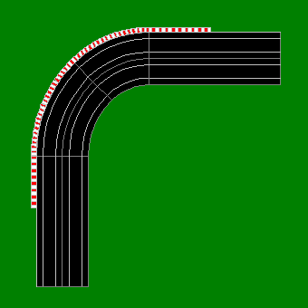 Straight Easements Following a Turn