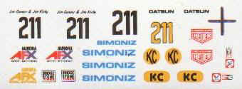 Datsun Simoniz #211 Decals