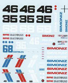 Datsun Z No. 35, 46 & 68 Decals